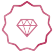 A diamond icon in pink color on transparent background